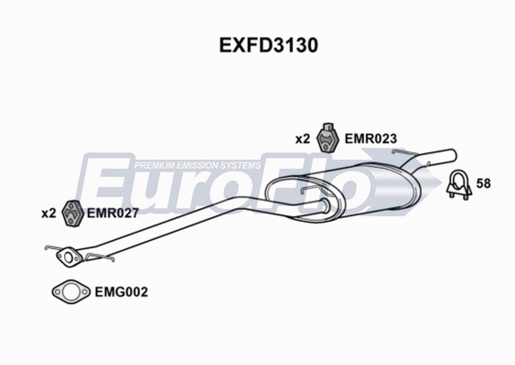 Centre Muffler (EXFD3130)