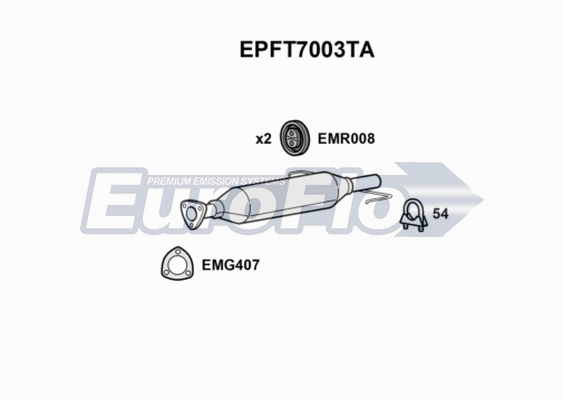 Soot/Particulate Filter, exhaust system (EPFT7003TA)