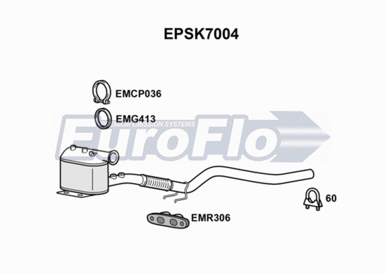 Soot/Particulate Filter, exhaust system (EPSK7004)