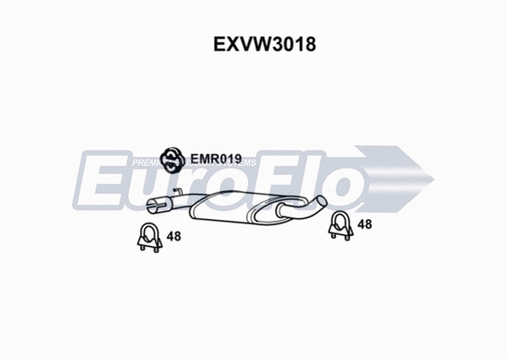 Centre Muffler (EXVW3018)