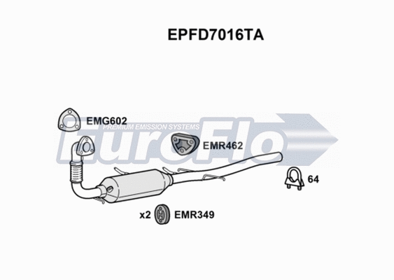 Soot/Particulate Filter, exhaust system (EPFD7016TA)