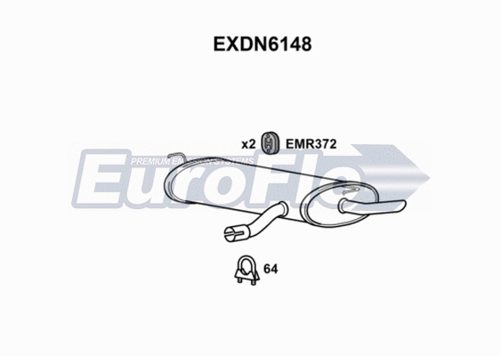 Rear Muffler (EXDN6148)