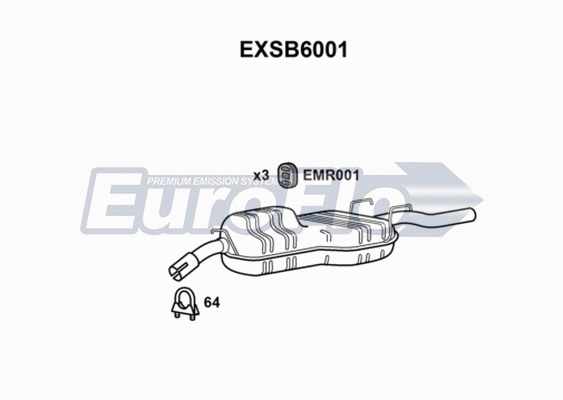 Rear Muffler (EXSB6001)