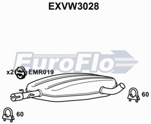 Centre Muffler (EXVW3028)
