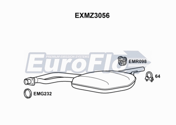 Centre Muffler (EXMZ3056)