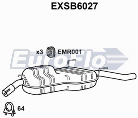 Rear Muffler (EXSB6027)