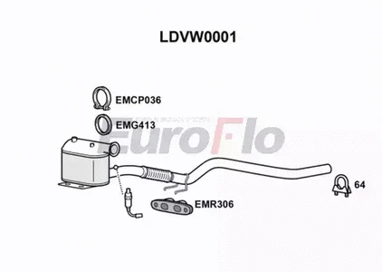 Soot/Particulate Filter, exhaust system (LDVW0001)