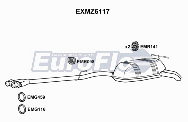 Rear Muffler (EXMZ6117)