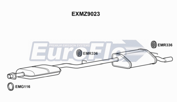Centre/Rear Muffler (EXMZ9023)