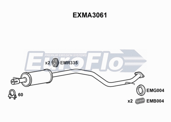 Centre Muffler (EXMA3061)