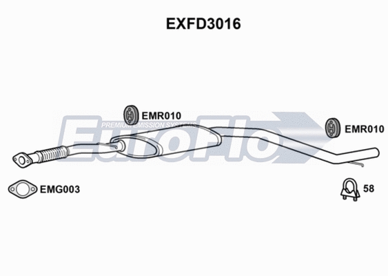 Centre Muffler (EXFD3016)
