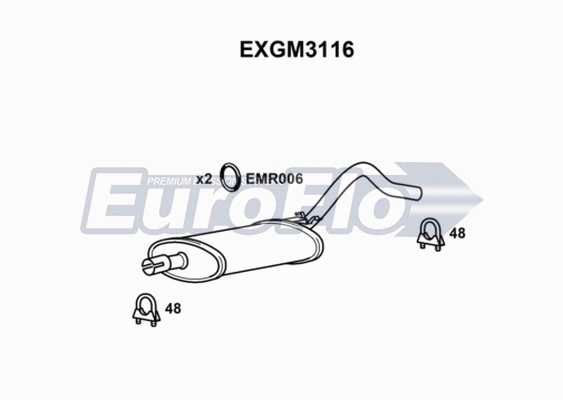 Centre Muffler (EXGM3116)