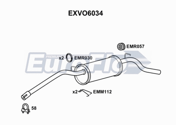 Rear Muffler (EXVO6034)