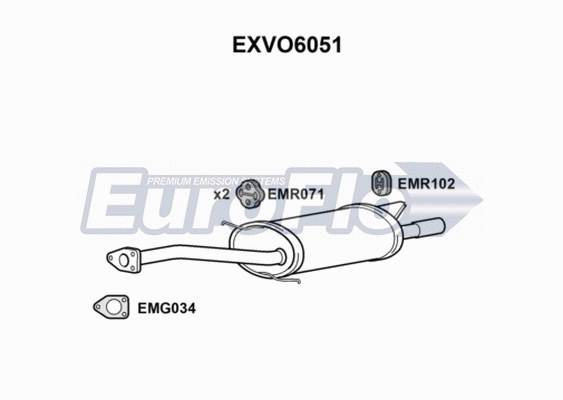 Rear Muffler (EXVO6051)