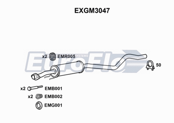 Centre Muffler (EXGM3047)