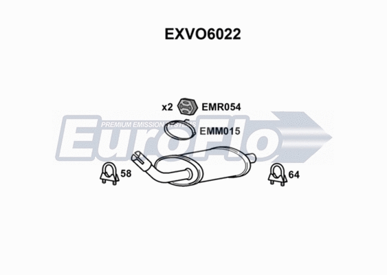 Rear Muffler (EXVO6022)