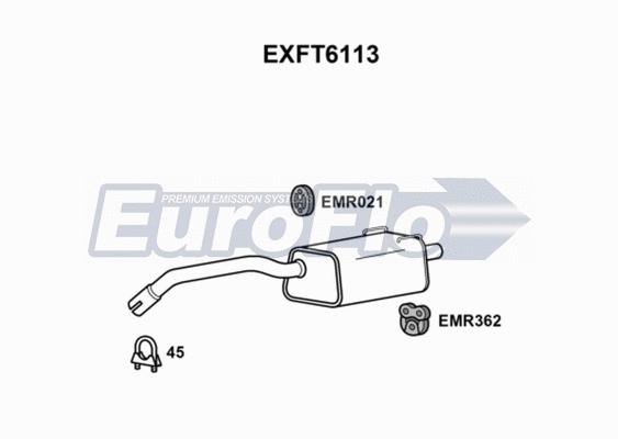Rear Muffler (EXFT6113)