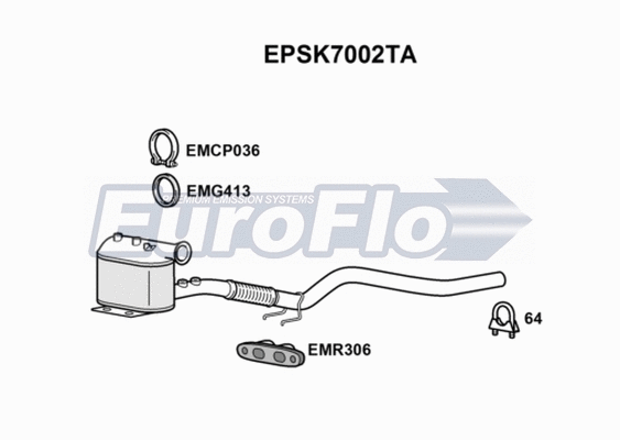 Soot/Particulate Filter, exhaust system (EPSK7002TA)