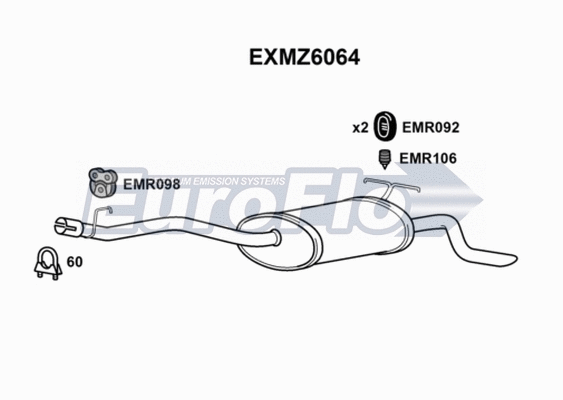 Rear Muffler (EXMZ6064)