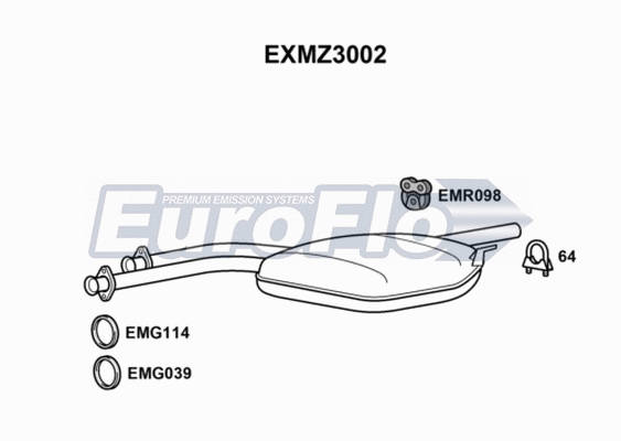 Centre Muffler (EXMZ3002)