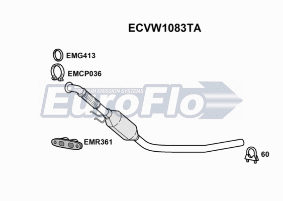 Catalytic Converter (ECVW1083TA)
