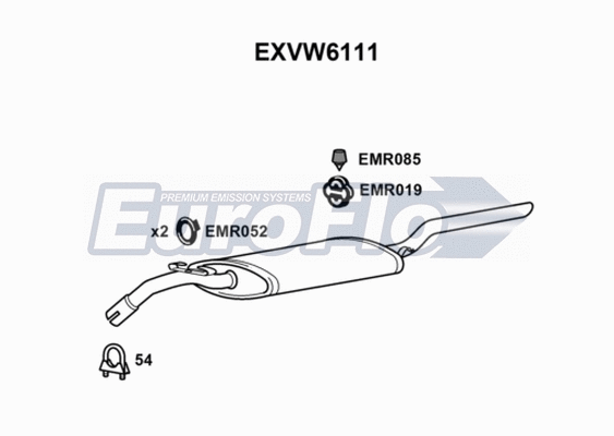 Rear Muffler (EXVW6111)