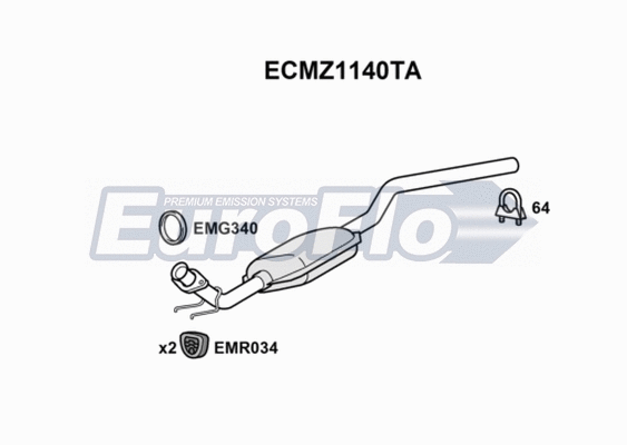 Catalytic Converter (ECMZ1140TA)