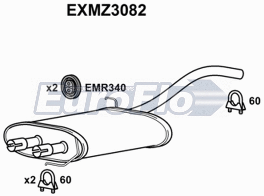 Centre Muffler (EXMZ3082)