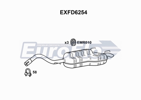 Rear Muffler (EXFD6254)