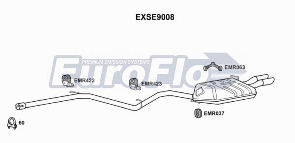 Centre/Rear Muffler (EXSE9008)