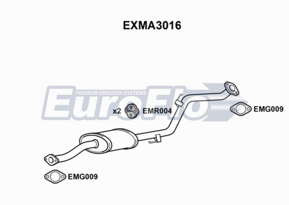 Centre Muffler (EXMA3016)