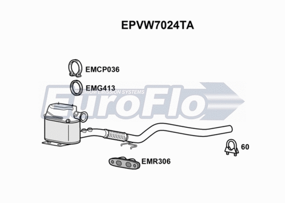 Soot/Particulate Filter, exhaust system (EPVW7024TA)