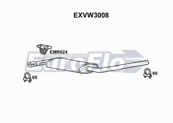 Centre Muffler (EXVW3008)