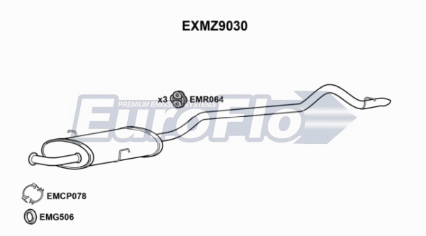 Centre/Rear Muffler (EXMZ9030)