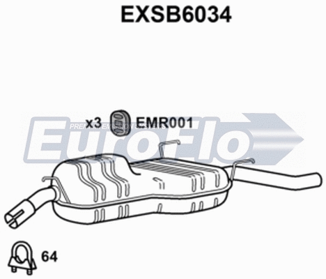 Rear Muffler (EXSB6034)