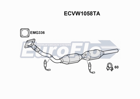 Catalytic Converter (ECVW1058TA)