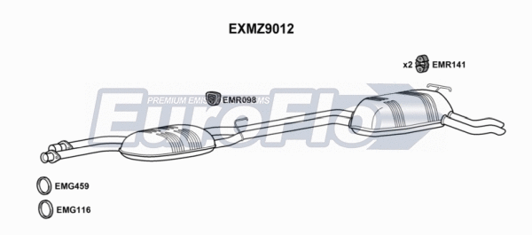 Centre/Rear Muffler (EXMZ9012)