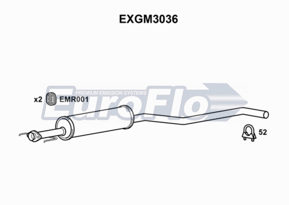 Centre Muffler (EXGM3036)