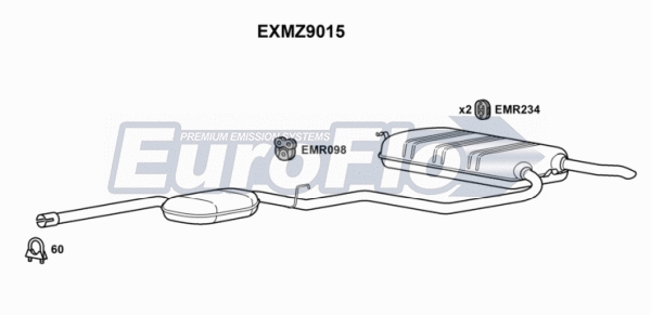 Centre/Rear Muffler (EXMZ9015)