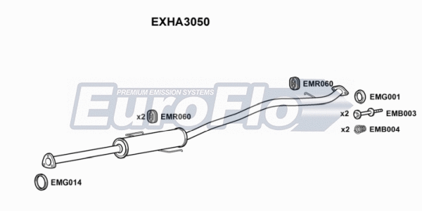 Centre Muffler (EXHA3050)