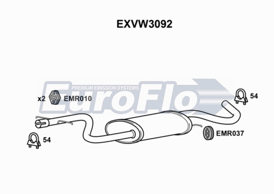 Centre Muffler (EXVW3092)