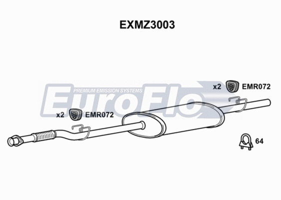 Centre Muffler (EXMZ3003)