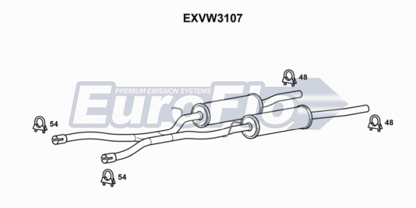 Centre Muffler (EXVW3107)