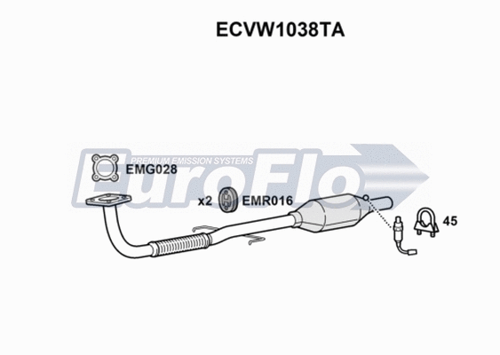 Catalytic Converter (ECVW1038TA)