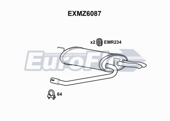 Rear Muffler (EXMZ6087)