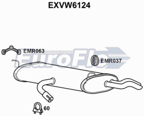 Rear Muffler (EXVW6124)