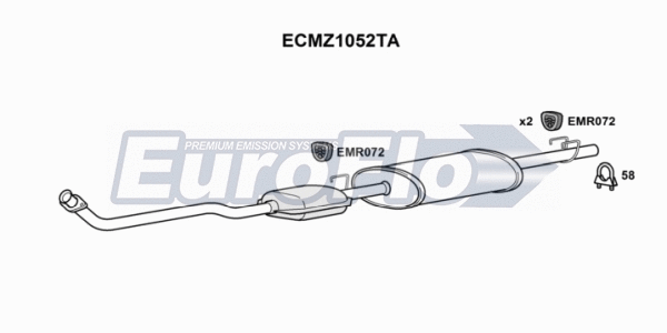 Catalytic Converter (ECMZ1052TA)