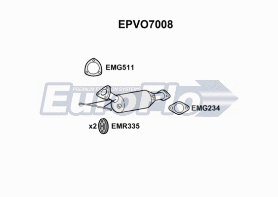 Soot/Particulate Filter, exhaust system (EPVO7008)