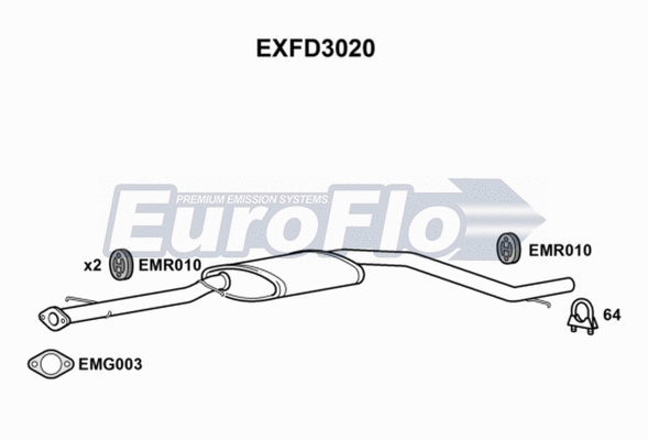 Centre Muffler (EXFD3020)