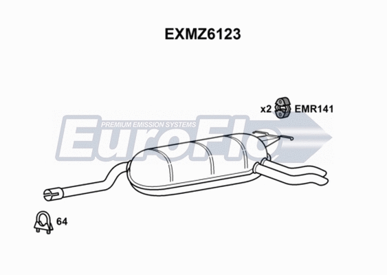 Rear Muffler (EXMZ6123)
